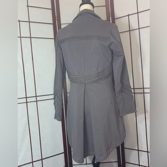 Soft Surroundings grey button up dress coat - Picture 2 of 10